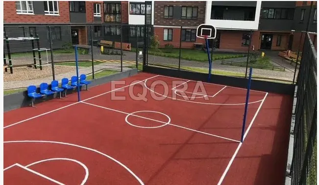 Бесшовное покрытие из резиновой крошки для баскетбольной площадки в Сладково
